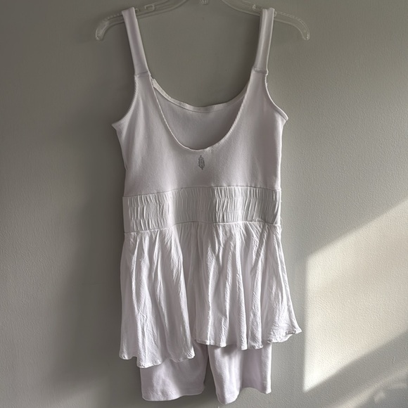 FP Movement white skortsie onesie w/ sewn in skort and shorts - Picture 6 of 8